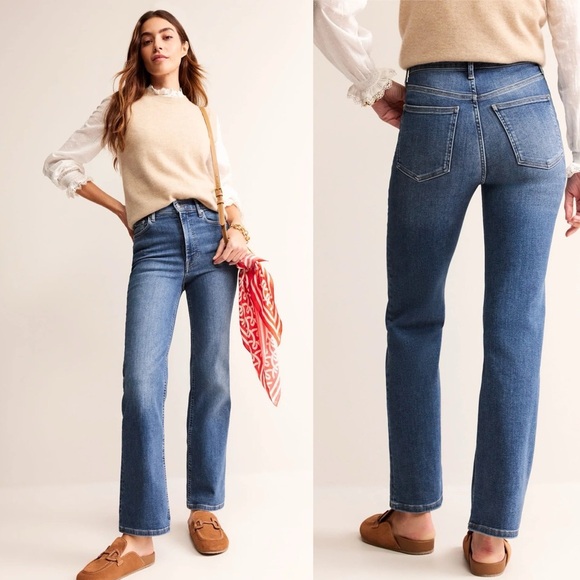 Boden Womens Mid Vintage Medium Wash High Rise True Straight Jeans Size W27 - Picture 1 of 8